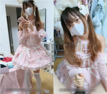 淫欲反差美少女 鏡子前後入粉色洛麗塔小可愛 看著自己被操的樣子害羞的不要不要的，母狗小可愛極度反差