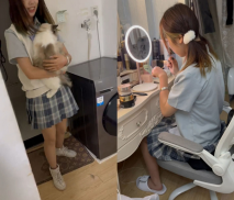 流浪動物救助站認識的一個很有愛心的JK小姐姐 用她粉嫩的玉乳和濕滑的小穴收留了我這個流浪漢