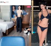 抖音18萬粉的美女車模【蕾貝卡】直播完換衣服時忘關攝像頭，春光乍洩的畫面瞬間炸翻直播間