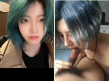 抖音極品短髮綠毛美女主播不澈，與金主爸爸激情啪啪啪，吞屌無套猛操，陰毛旺盛！