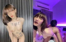 極品另類網黃鬼頭紋身拽妹【諾伊】私拍視頻，被小鬍子各種玩肏深喉到乾嘔