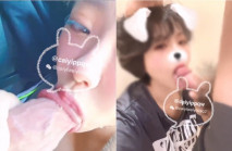 戶外露出尿尿的【彩衣】在路邊高峰期下班憋不住 尿了好多 車都停下來看～還有金髮小帥哥對著我吹口哨 真的是太羞