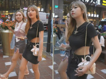 【裙底春光乍泄】高顏值極品面容精緻短裙美女 內褲陷入逼縫 淫水浸濕了陰戶 露臍小上衣胸罩盡收眼底 小騷貨