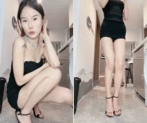 氣質尤物性感女神！黑絲包臀裙極品美腿！脫衣舞誘惑，吊帶絲襪高跟鞋，翹起美臀，情趣椅子，電動假屌震穴