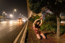 2023年11月新作合集，專業攝影師【LEWEI】，街頭車來車往，女神裸體捆綁拍攝，藝術與情色的完美融合