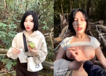 李娜娜Nana18+戶外爬山被男子強迫做羞恥的事情 爆乳妹穿著瑜伽褲爬山被強制猥褻得逞