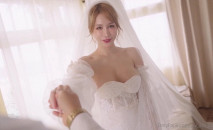 【極品絕色佳人】辛尤里 夢幻女神浪漫婚紗新婚夜 曼妙身材圓潤酥乳 淫媚口交吸吮肉棒 水蛇腰女上位宮口榨汁