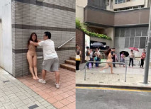 香港北角和富道驚現 裸女 大街上與一男的你追我趕大打出手！網民驚呼：到底發生了什麼？